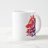 wunderschönes Design dieser Wolf-Tasse Jumbo-Tasse (Vorderseite Rechts)