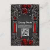Wunderschönes dunkelgotisches Hochzeitsdesign. Begleitkarte (Vorderseite)