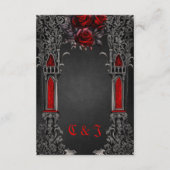 Wunderschönes dunkelgotisches Hochzeitsdesign. Begleitkarte (Rückseite)