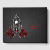 Wunderschönes dunkelgotisches Hochzeitsdesign. Gästebuch (Rückseite)