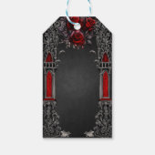 Wunderschönes dunkelgotisches Hochzeitsdesign. Geschenkanhänger (Rückseite)