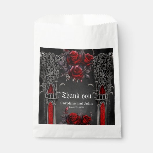 Wunderschönes dunkelgotisches Hochzeitsdesign. Geschenktütchen (Vorderseite)