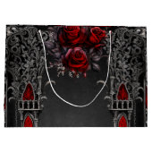 Wunderschönes dunkelgotisches Hochzeitsdesign Große Geschenktüte (Rückseite)