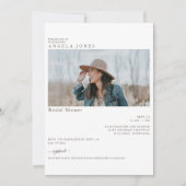 Wunderschönes Dusty Blue Modern Foto Brautparty Einladung (Vorderseite)