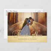 Wunderschönes, elegantes Goldenes Herz - Danke für Postkarte (Vorne/Hinten)