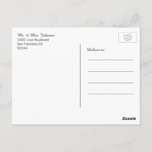 Wunderschönes, elegantes Goldenes Herz - Danke für Postkarte (Rückseite)