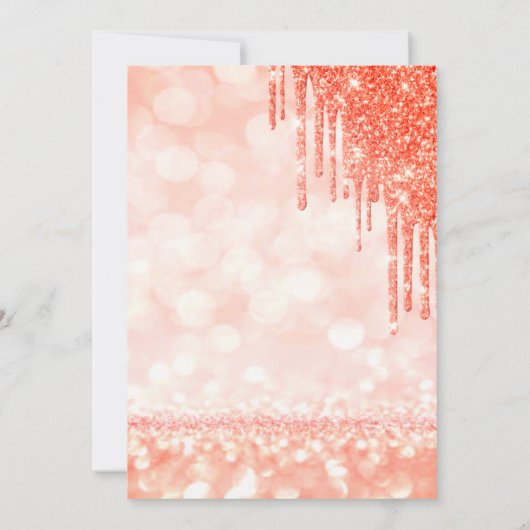 Wunderschönes, elegantes, rosa Neujahrsglas Einladung (Rückseite)