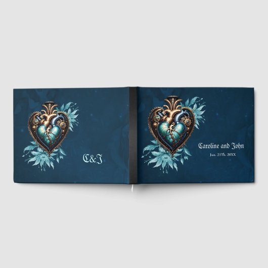 Wunderschönes elegantes Steampunkherz. Gästebuch (Voll)