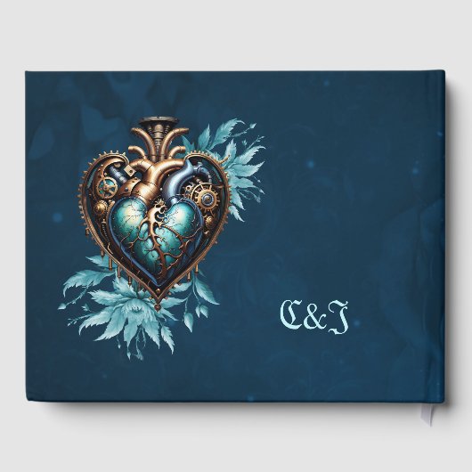 Wunderschönes elegantes Steampunkherz. Gästebuch (Rückseite)