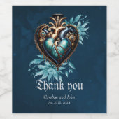 Wunderschönes elegantes Steampunkherz. Weinetikett (Einzelnes Label)