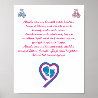 Wunderschönes Erinnerungsposter für Sternenkinder Poster