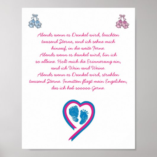 Wunderschönes Erinnerungsposter für Sternenkinder Poster (Vorne)