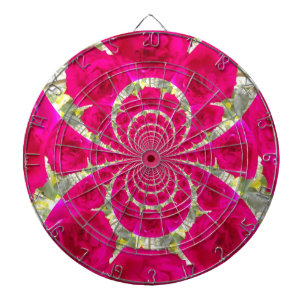 Wunderschönes Erstaunliches Rot Rosen Kaleidoskop- Dartscheibe