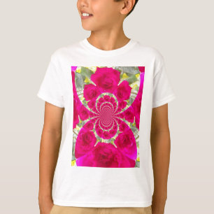 Wunderschönes Erstaunliches Rot Rosen Kaleidoskop- T-Shirt