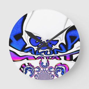 Wunderschönes Erstaunliches USA Spaß Text Kunst Mu Runde Wanduhr