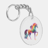 Wunderschönes Farbige Einhorn Schlüsselanhänger (Vorderseite links)
