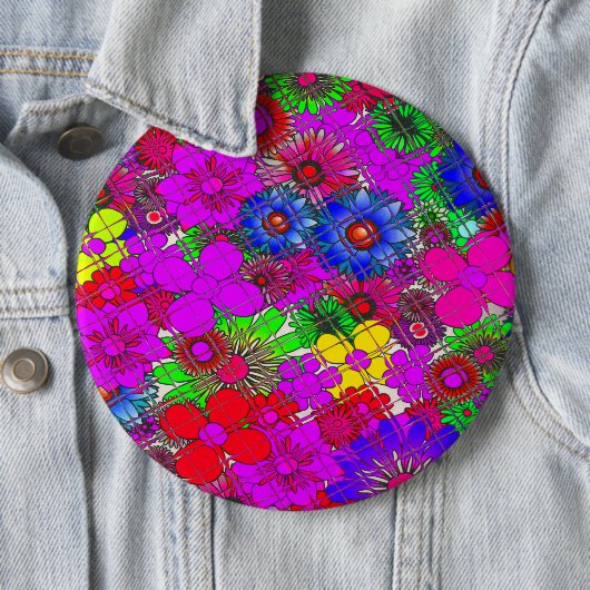 Wunderschönes Farbintensives Erstaunliches Blumenm Button (Beispiel)