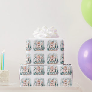 Wunderschönes Feenmädchen, das in einem verzaubert Geschenkpapier