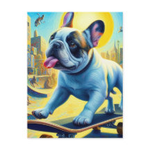 Wunderschönes französisches Bulldogard-Skateboarde