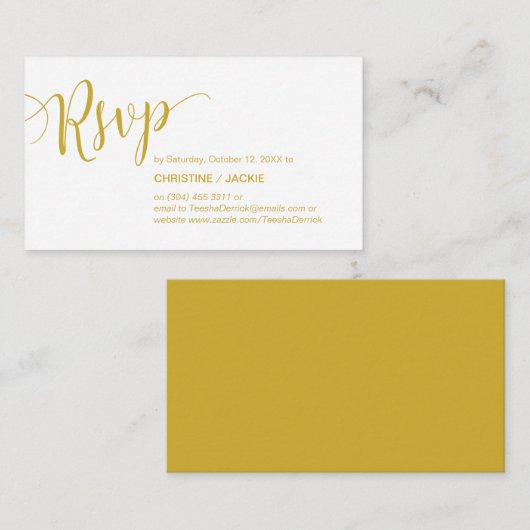 Wunderschönes Gelb, Hochzeitsfeier, UAWG Begleitkarte (Vorne/Hinten)