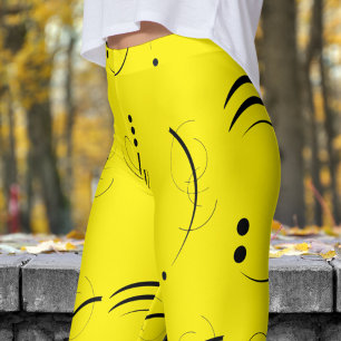 Wunderschönes gelbes Abstraktes Dotter-Muster Leggings