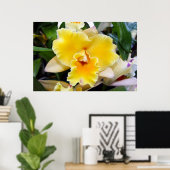 Wunderschönes Gelbes Exotisches Orchideenposter Poster (Heimbüro)