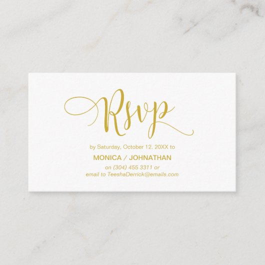 Wunderschönes Gelbgold, Hochzeitsempfang UAWG Begleitkarte (Vorderseite)