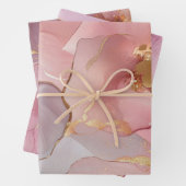 Wunderschönes Gold Abstrakt Blush Pink Brautparty Geschenkpapier Set (Beispiel)