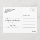 Wunderschönes Gold Heart Foto Hochzeit DANK Postkarte (Rückseite)