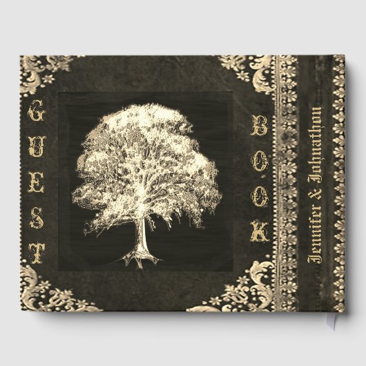 Wunderschönes Gold Vintag Look Gästebuch (Rückseite)