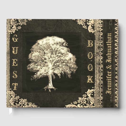 Wunderschönes Gold Vintag Look Gästebuch (Vorderseite)