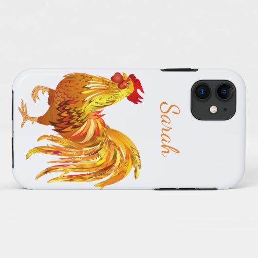 Wunderschönes Golden Design-Rooster Farm Hühnchen Case-Mate iPhone Hülle (Rückseite (Horizontal))