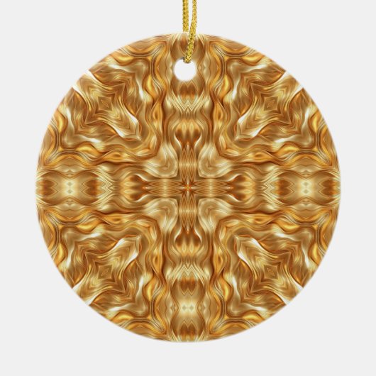 Wunderschönes goldenes abstraktes Muster Keramik Ornament (Vorne)