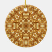 Wunderschönes goldenes abstraktes Muster Keramik Ornament (Hinten)