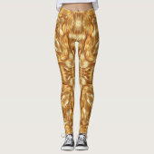 Wunderschönes goldenes abstraktes Muster Leggings (Vorderseite)