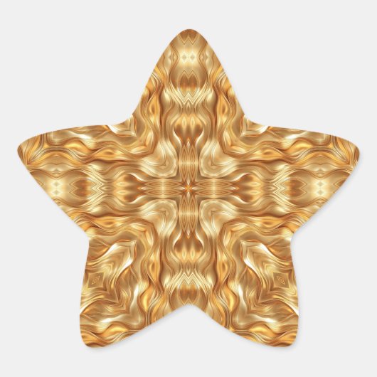 Wunderschönes goldenes abstraktes Muster Stern-Aufkleber (Vorderseite)