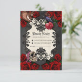 Wunderschönes gotisches Design RSVP Karte (Stehend Vorderseite)