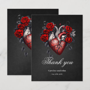 Wunderschönes gotisches viktorianisches Herz Dankeskarte