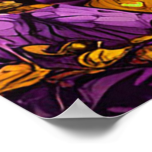 Wunderschönes Halloween-Abend mit glühenden Kürbis Poster (Ecke)