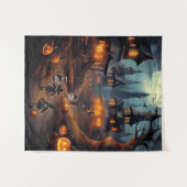 Wunderschönes Halloween-Dorf mit Trick oder Treate Wandteppich (Vorderseite (Horizontal))