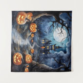 Wunderschönes Halloween-Nachttapestry Wandteppich (Vorderseite (Horizontal))