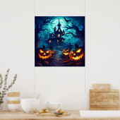 Wunderschönes Halloween Night Poster (Küche)