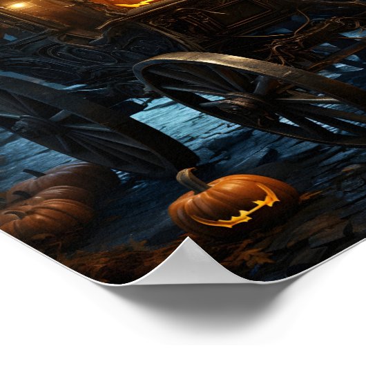 Wunderschönes Halloween-Orangenkürbis Poster (Ecke)