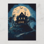 Wunderschönes Haus auf einem Hügel, Halloween-Konz Postkarte (Vorderseite)