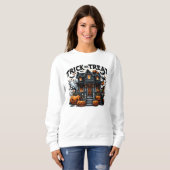 Wunderschönes Haus mit Kürbis und Gespenstern Sweatshirt (Vorne ganz)