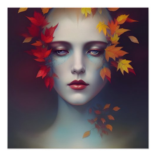 Wunderschönes Herbstgoddess Glossy Poster (Vorderseite)