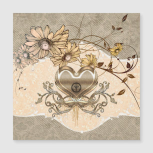 Wunderschönes Herz mit Blume Magnetkarte