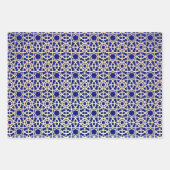 Wunderschönes Indigo & Gold Frühjahrsblüte Geschenkpapier Set (Vorderseite 3)