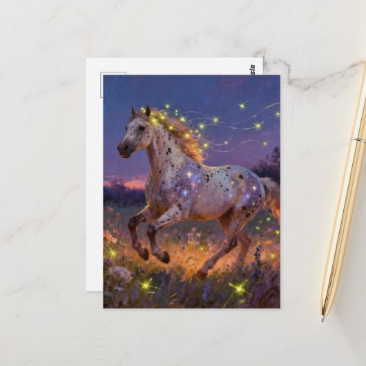 Wunderschönes Jahr des Pferdes  Postkarte (Vorderseite/Rückseite Beispiel)