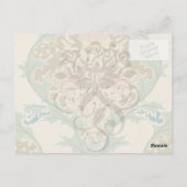 wunderschönes Jugendstil-Blumenmuster Postkarte (Rückseite)
